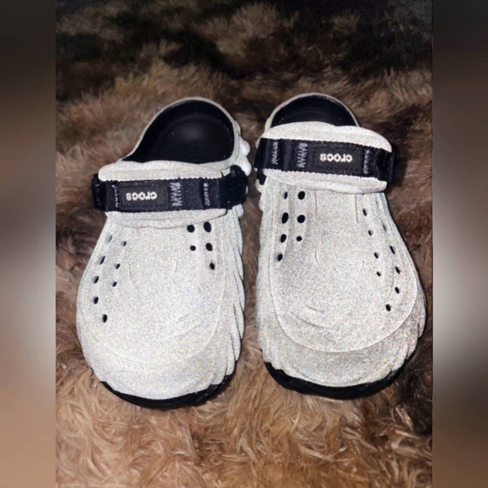 🩶🖤Reflective Echo Crocs🖤🩶